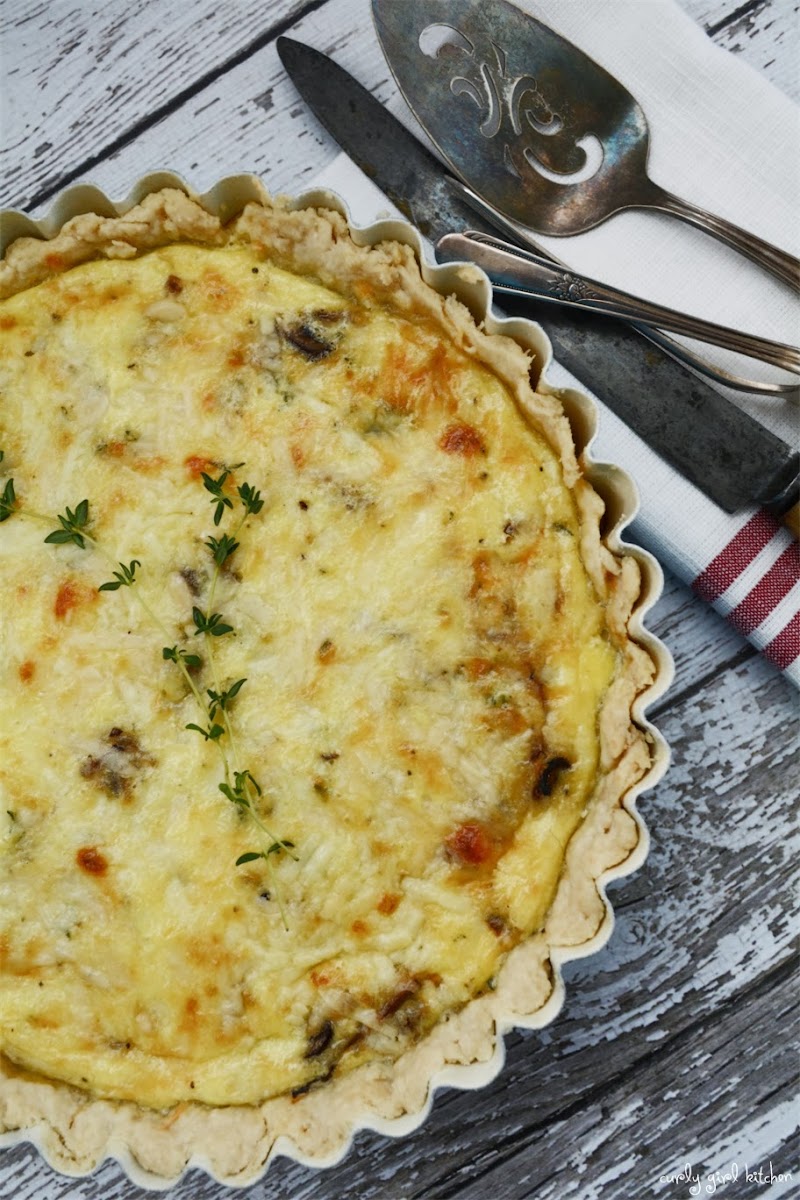Curly Girl Kitchen Caramelized Mushroom and Onion Quiche with White