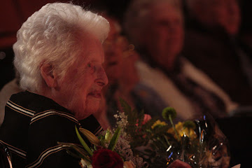 Gladys Simpson watching a rehearsal May 17