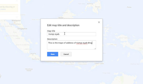Screenshot Title and description a new map Title and description a new map