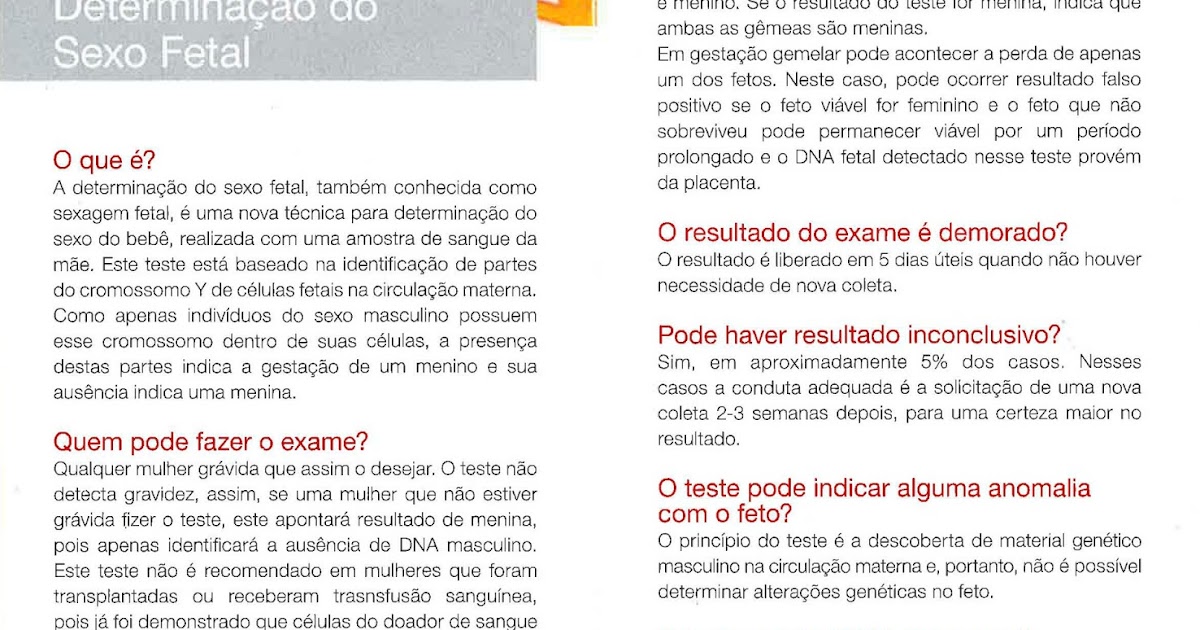 Exame de sexagem fetal