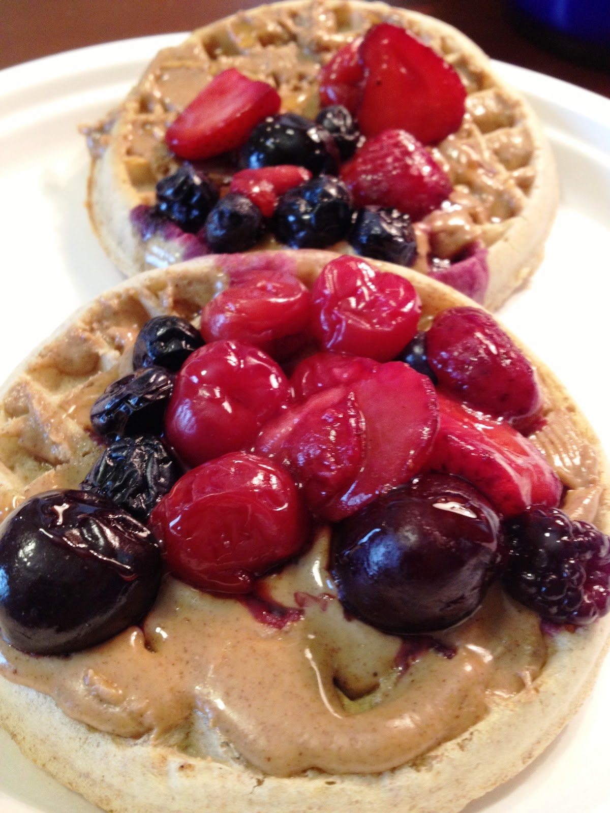 A Healthy Makeover Whole Grain Waffles with Almond Butter and Berries