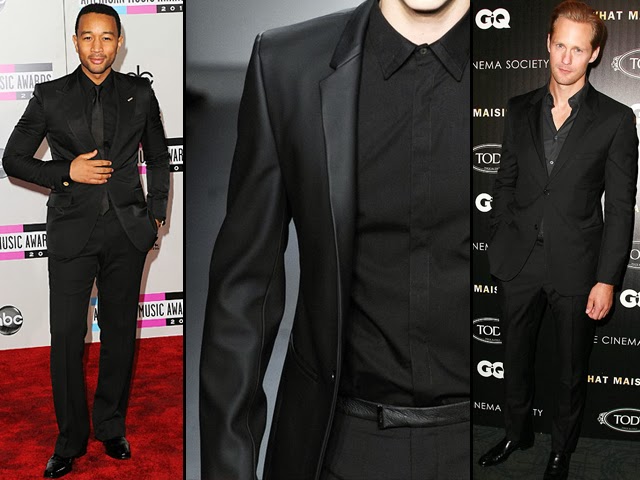 terno grafite com camisa preta