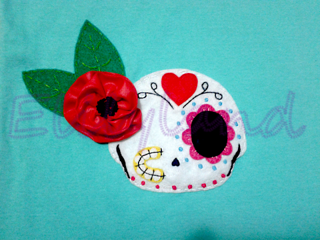 Camiseta Calavera Mexicana Mini-Elily Hecha a Mano