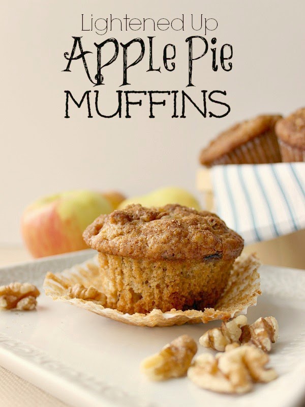 Renee's Kitchen Adventures:  Lightened Up Apple Pie Muffins A lighter version with all the flavor of the original.  #muffin #apple
