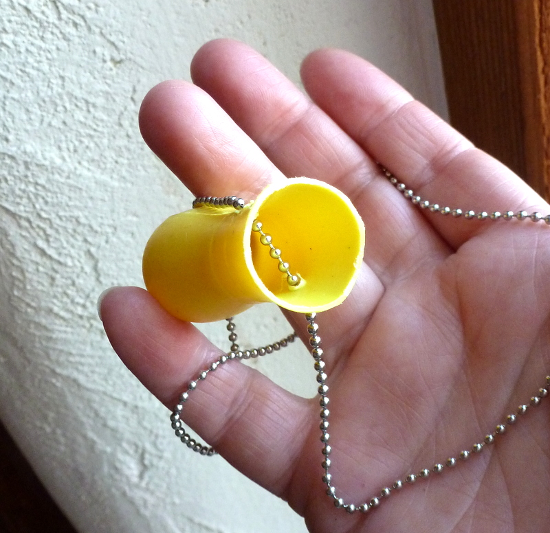 Mich L. in L.A. 5 Minute Vase Necklace Made From A Toy Bowling Pin!