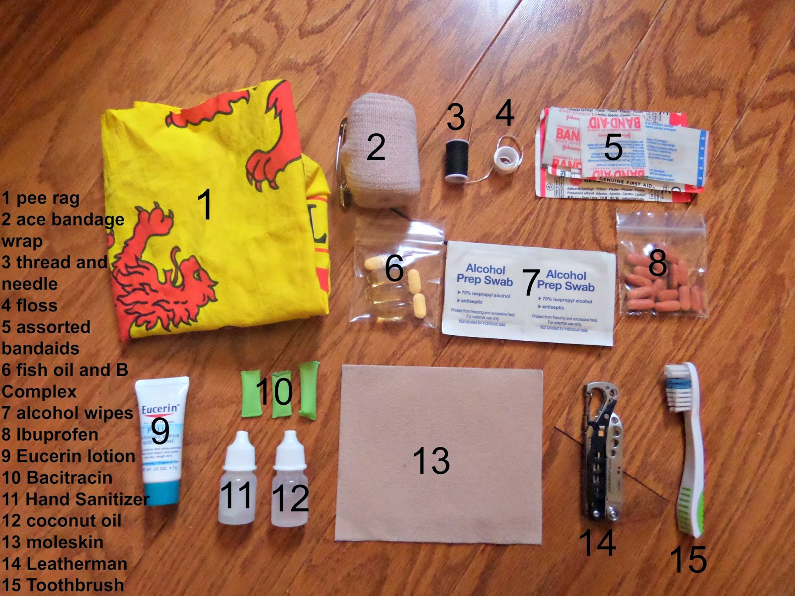 Backpacking First Aid and Hygiene Kit Trail to Summit