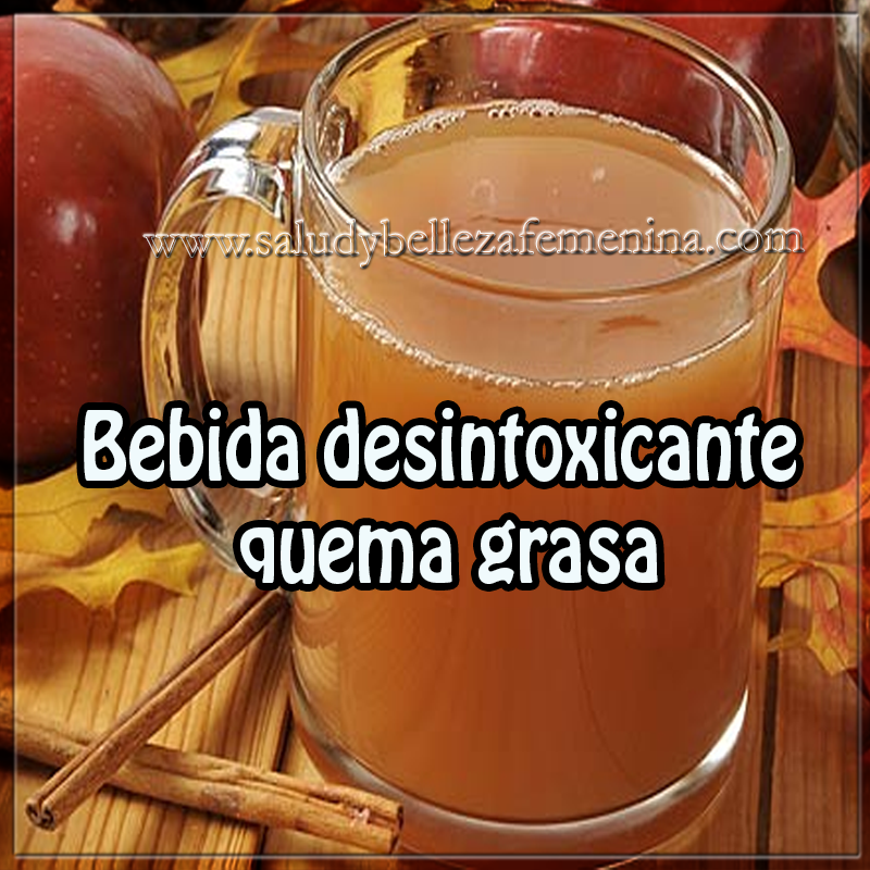 Bebida desintoxicante quema grasa Bebidas para adelgazar, bebidas fáciles, bebidas sanas, manzana, canela