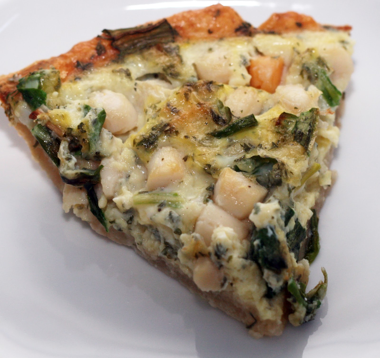 Ramps & Bay Scallop Quiche with a Gruyère Crust Coconut & Lime