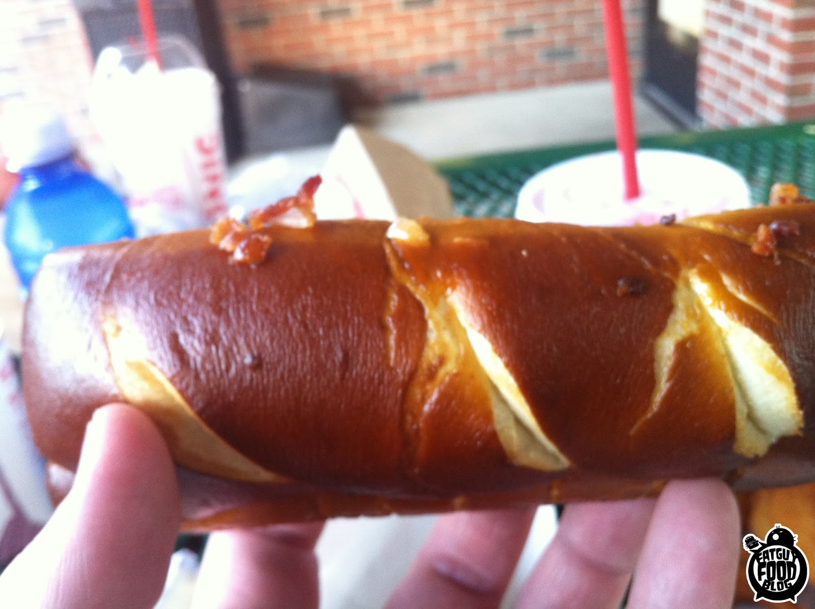 FATGUYFOODBLOG The Sonic Cheesy Bacon Pretzel Dog