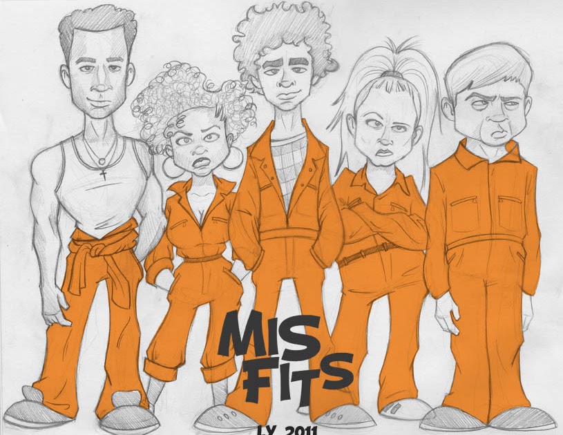 Leigh Young Illustration Misfits (the show, not the band)