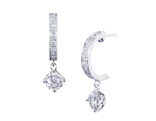 スタッドタイプのダイヤモンドイヤリングを銀座のユンヌピエールアンプリュスでリメイクしたピアスの写真