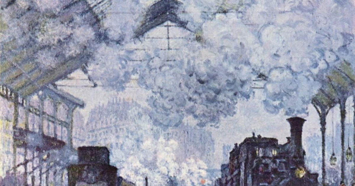 Café culture La gare Saint Lazare, oeuvres de