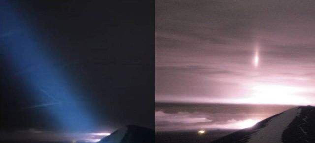 Новости об НЛО: Синие лучи в небе над Гавайями, НЛО запускает ракеты в сторону Солнца, спутник НАСА снял два НЛО
