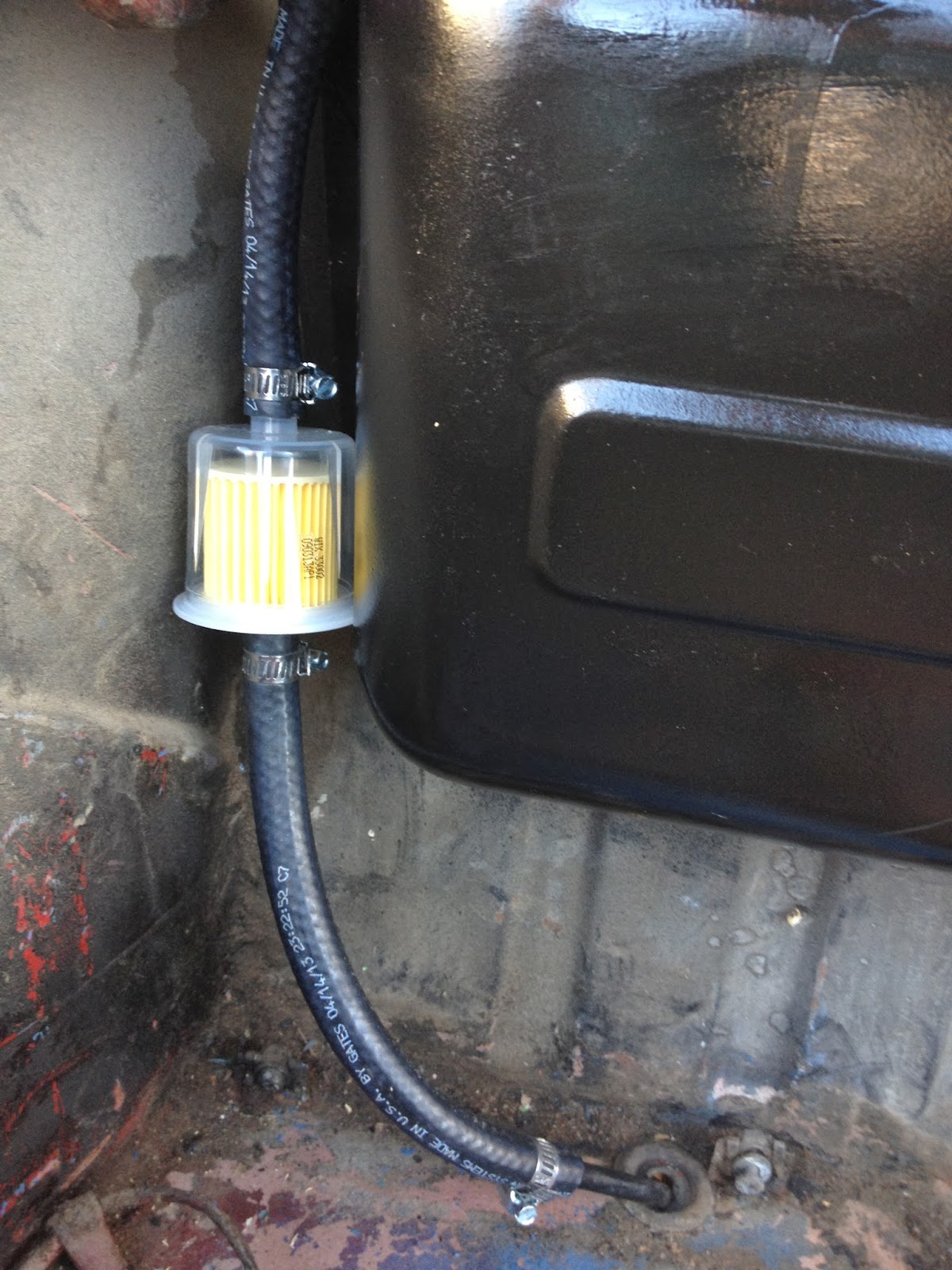 1973 Triumph Spitfire 1500 Project Fuel tank/fuel line install