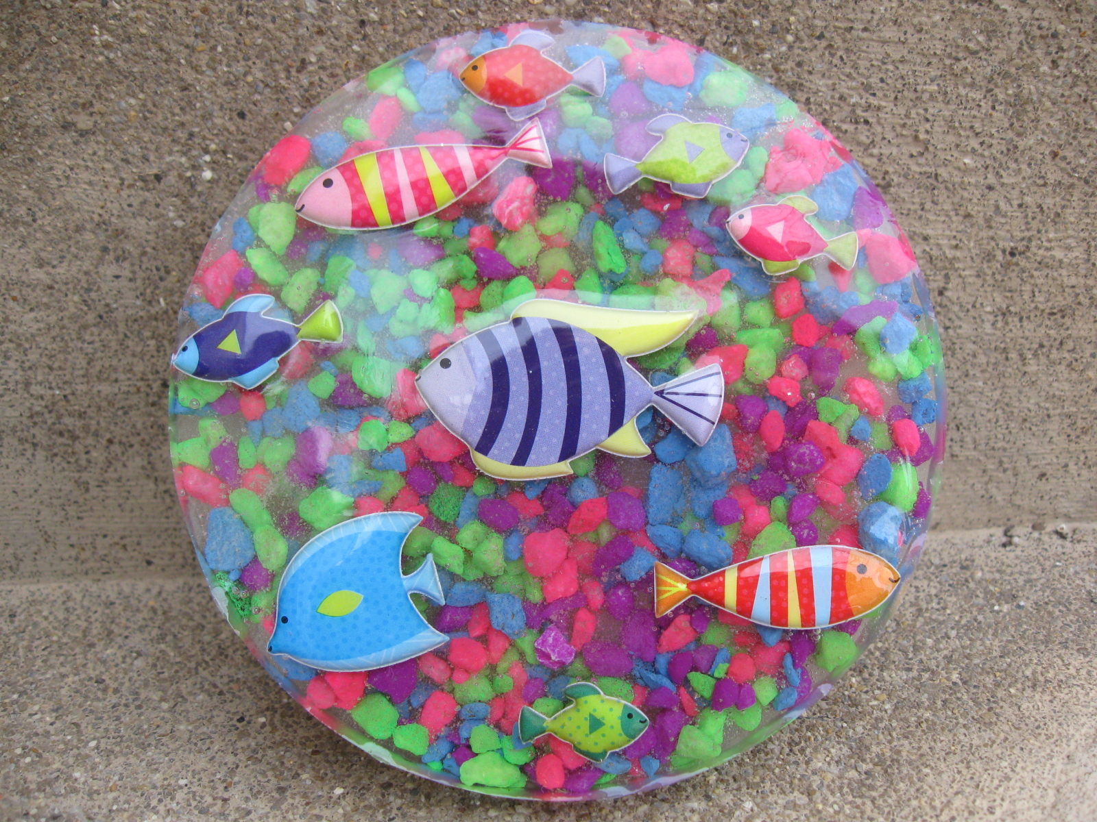 Craft Klatch ® Fish Stickers and Aquarium Rocks Coaster Craft Tutorial