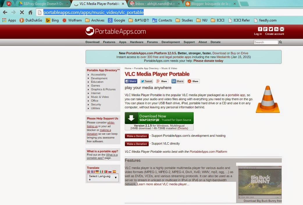 VLC Media Player Portable búsqueda de la pasión