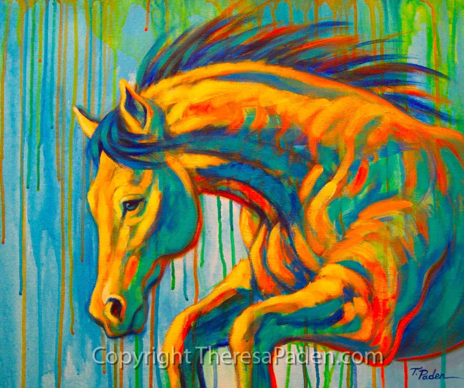 Wildlife Art of the West Wild Horse Painting in Wild Colors, Equine
