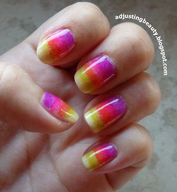 summer bright nail design - adjusting