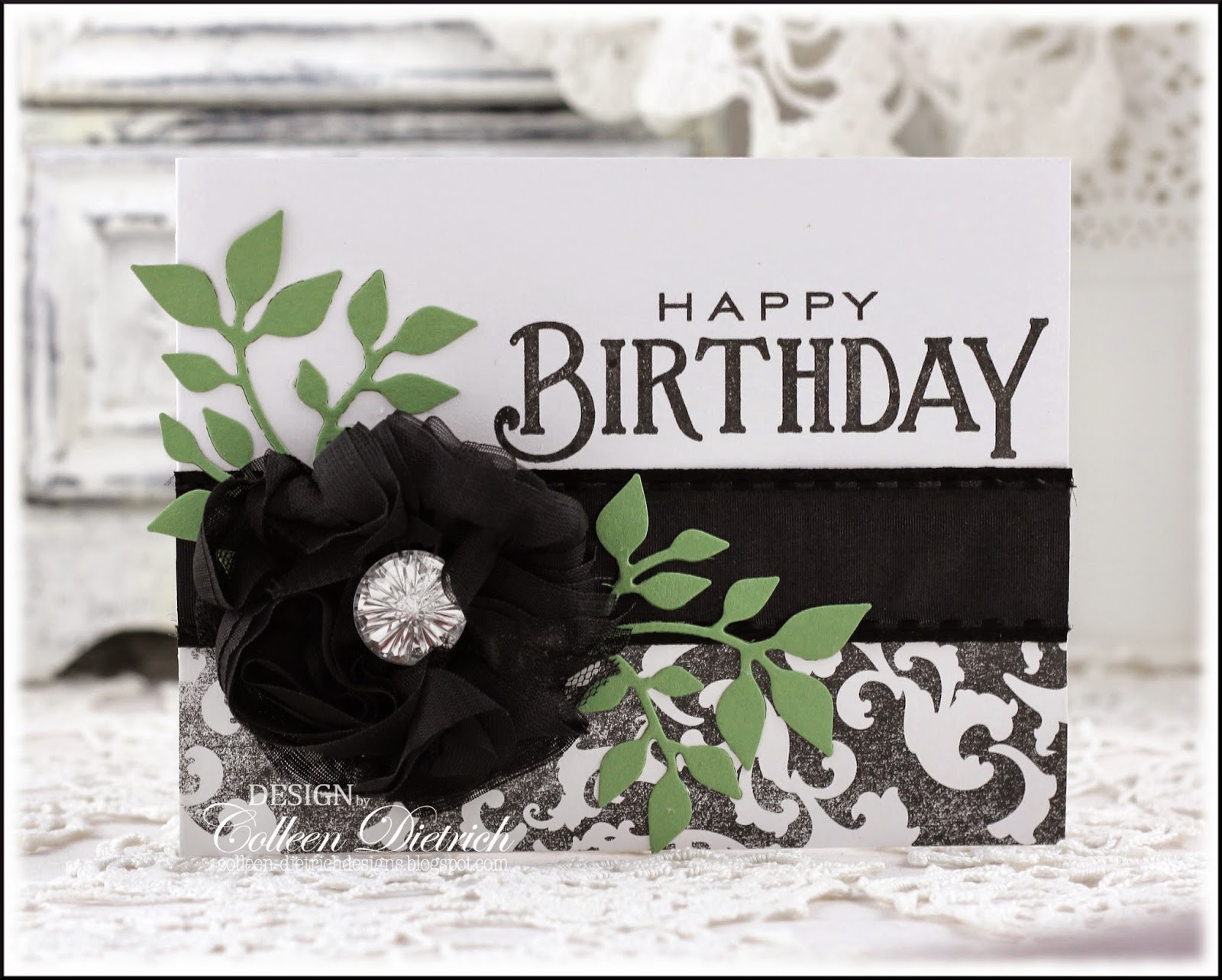 Bold black and white birthday card Colleen Dietrich Designs