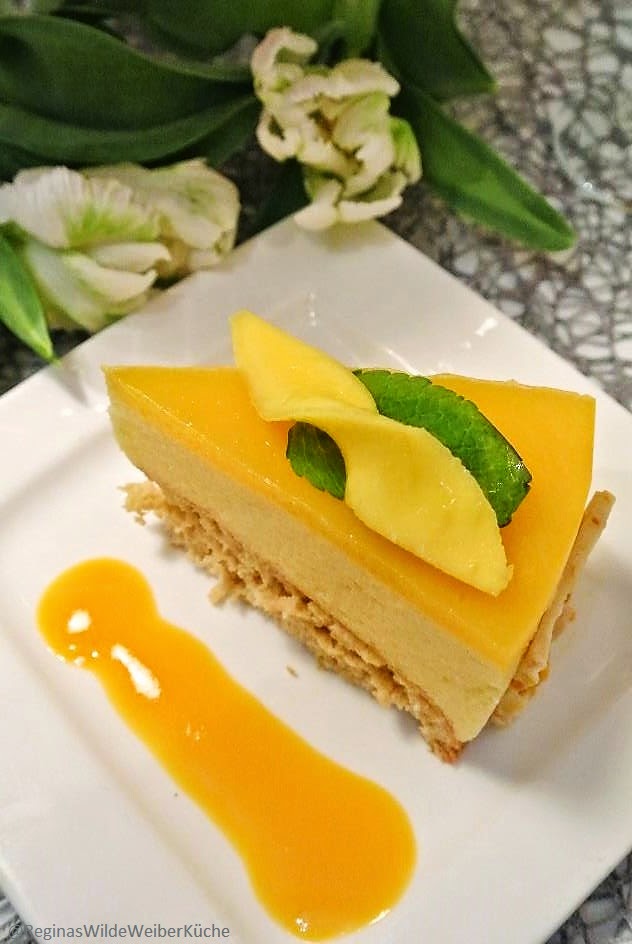 Reginas wilde weiber küche: mango joghurtmousse torte mit minze ... Küche mango gelb