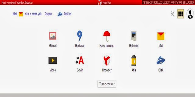 Google Yandex interface