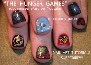 the hunger games nail, hunger games nail, hunger games nail art, mockingjay nail, mockingbird nail, jabberjay nail, robinmosesnailart, hunger games nailart, put a bird on it, bird nails, painting nails with eyeshadow, eyeshadow nail art, how to paint nails with eyeshadow, nails with pigments,