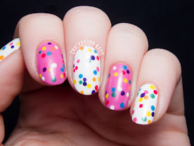 Circus Animal Cookie Nail Art by @chalkboardnails