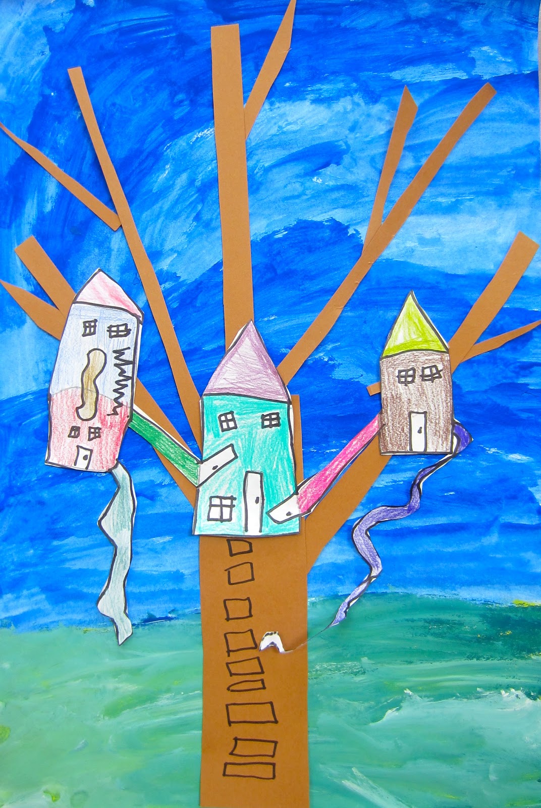 IMG_2205.JPG (1072×1600) Tree house drawing, Kindergarten art