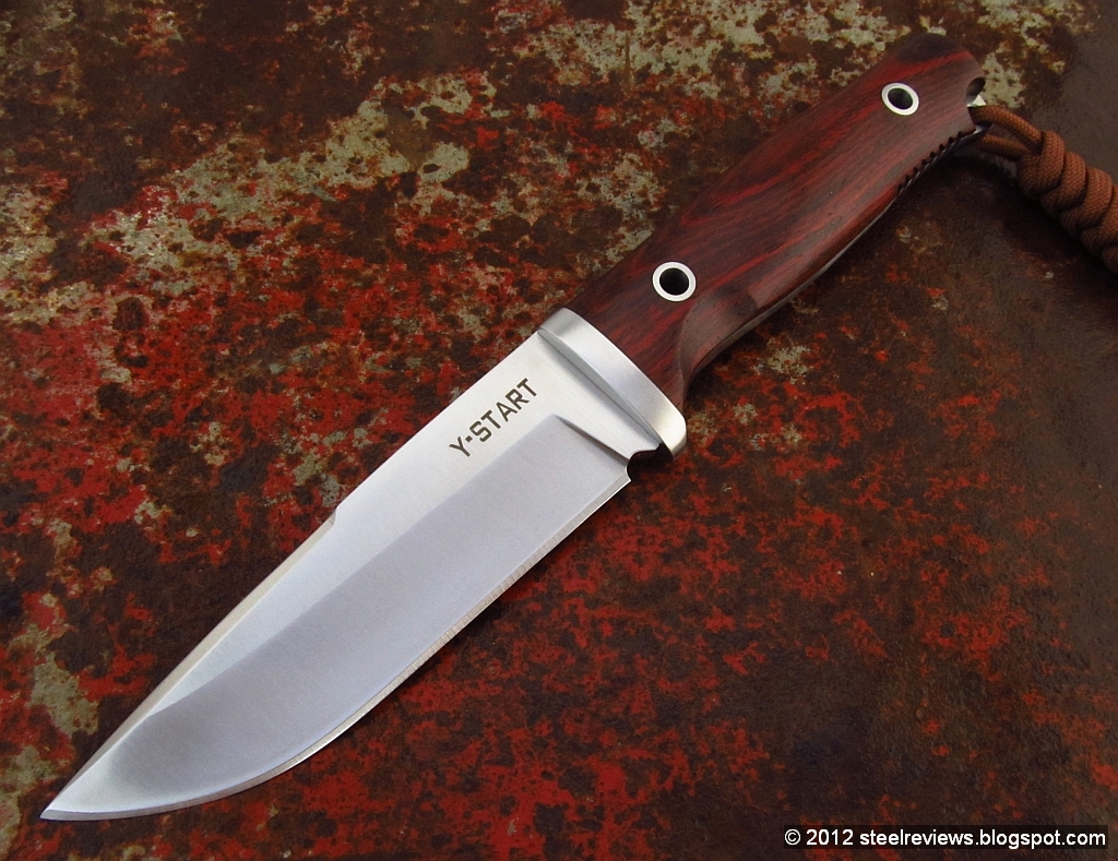 Steel Reviews YSTART fix blade knife with rosewood handle