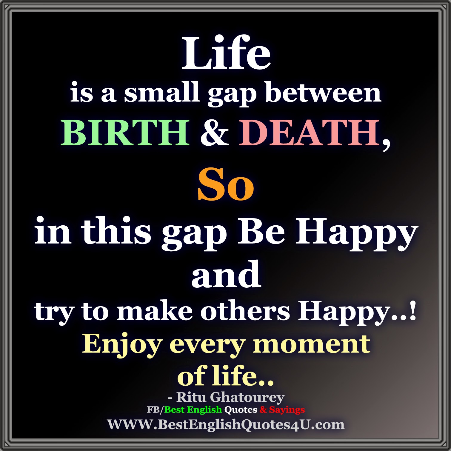 Life is a small gap between BIRTH & DEATH... Best English Quotes