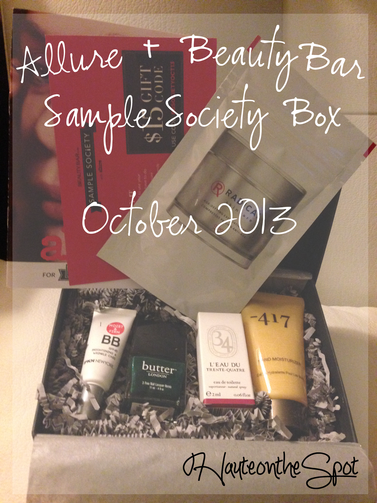 Haute on the Spot Beauty Sample Society October 2013 Box Review
