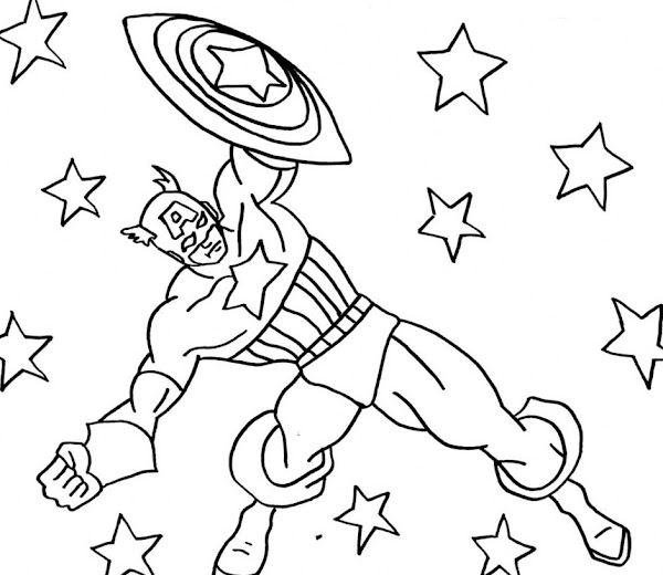 Captain America Coloring Pages for Kids