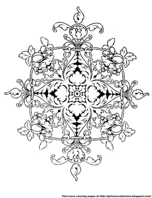 The Grimm Scriptorium Adult Coloring Page Arabesque Motif