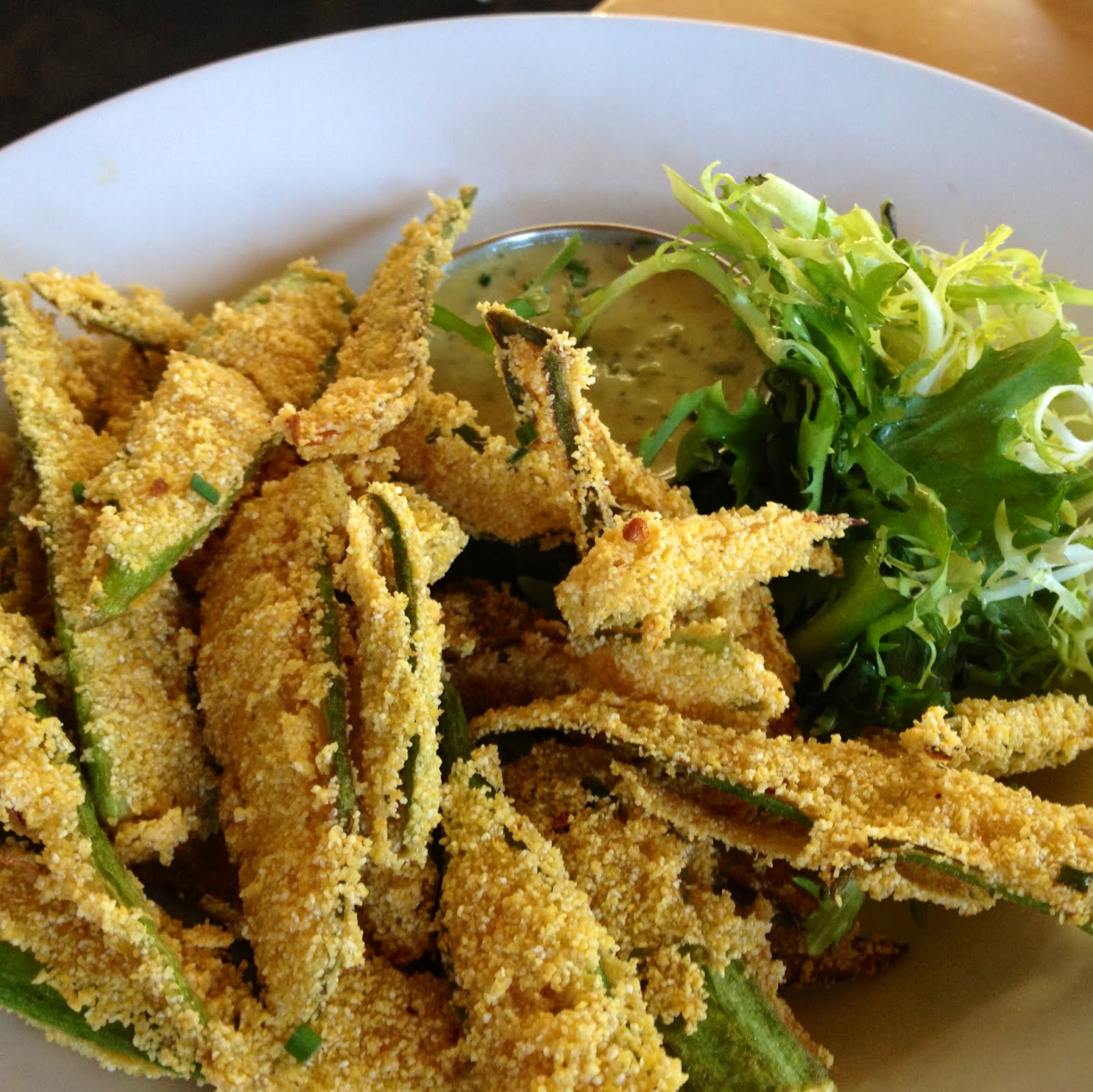 Monster Munching Fried Okra at Memphis Soul Cafe & Bar Costa Mesa