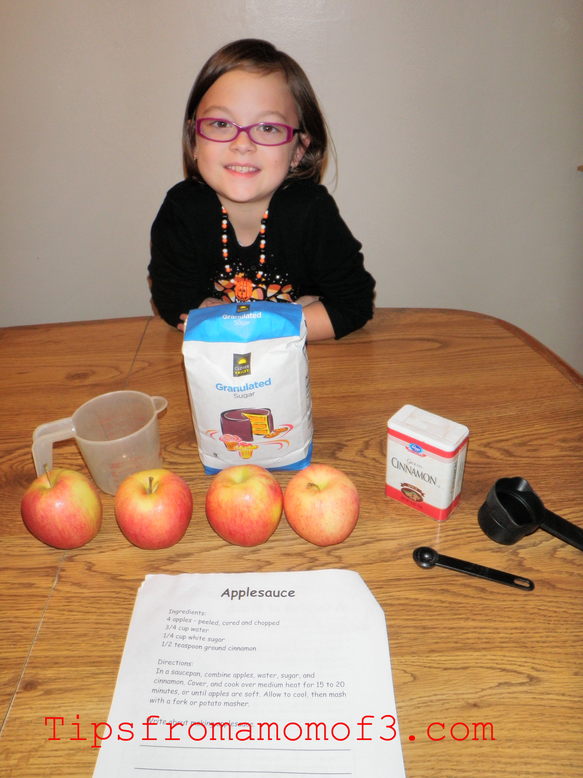 Tips From A Mom of 3 Cooking With Kids Homemade Applesauce Recipe!