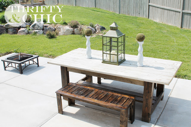 DIY Outdoor Bench and Farmhouse Table