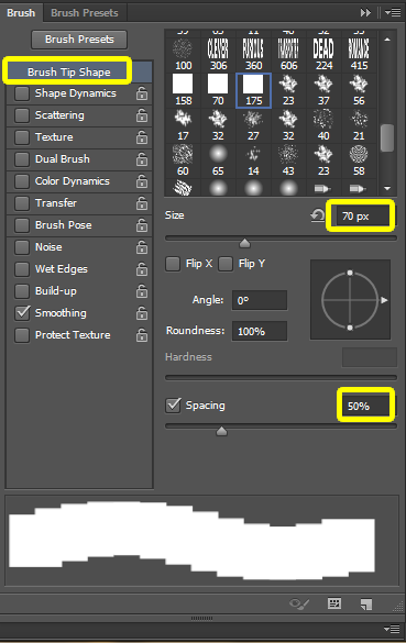 Brush Palette setting in photoshop