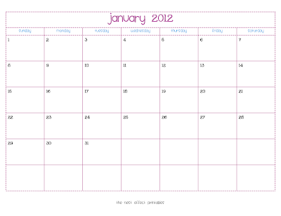 Free Printable Monthly Calendars 2012 on Free Printable  2012 Calendar   7 365 Pageviews