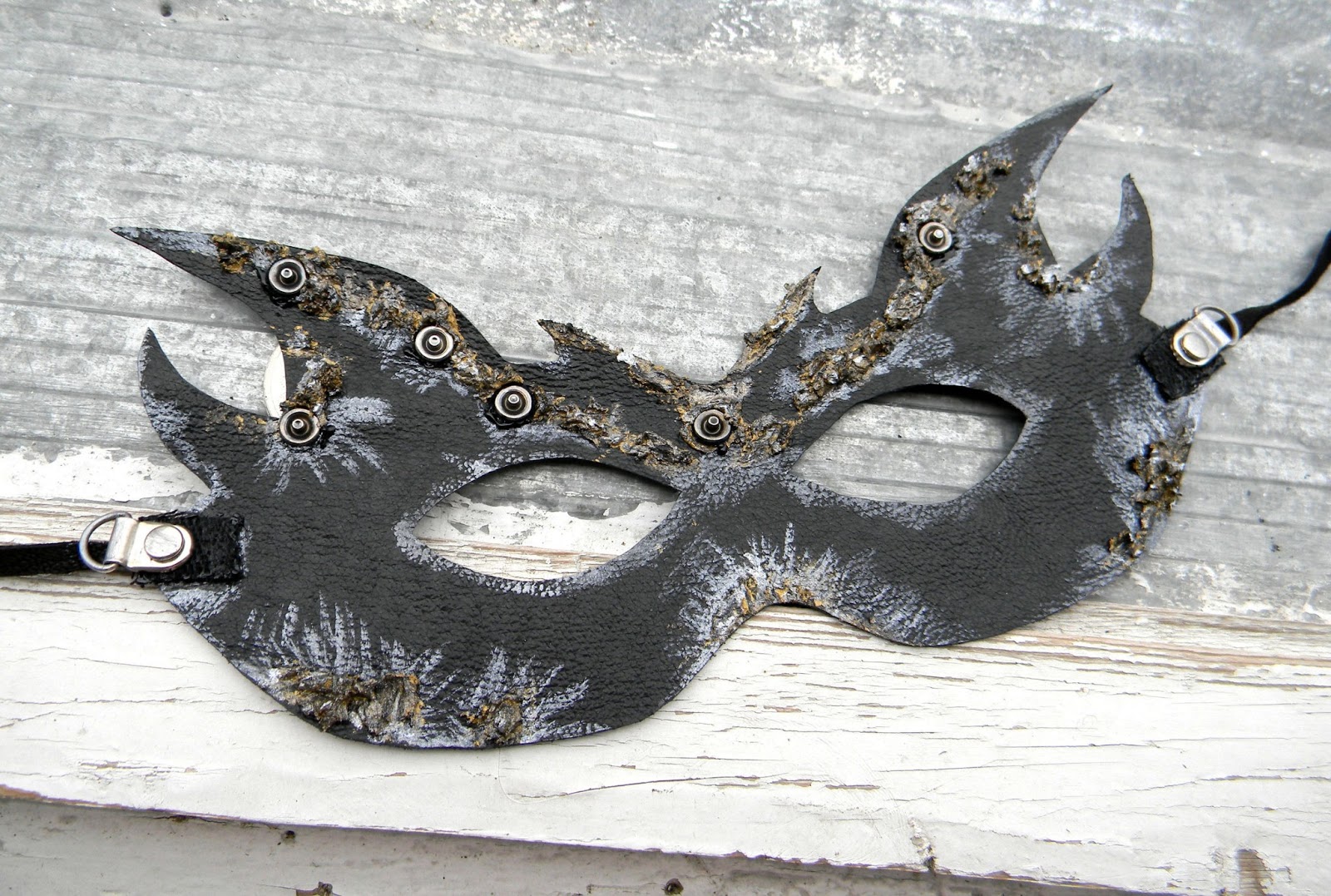 Unique Handmade SteampunkLeather Men Mask Devil Eyewear Carnival Party Men Devil Mask Original Design