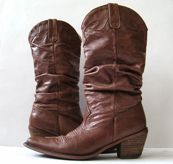 FRYE BOOTS STEVE MADDEN BROWN LEATHER COWBOY BOOTS WOMENS SIZE 8