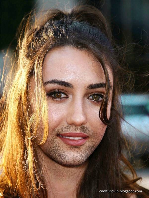 .: Female Celebrities with Beard and Mustache
