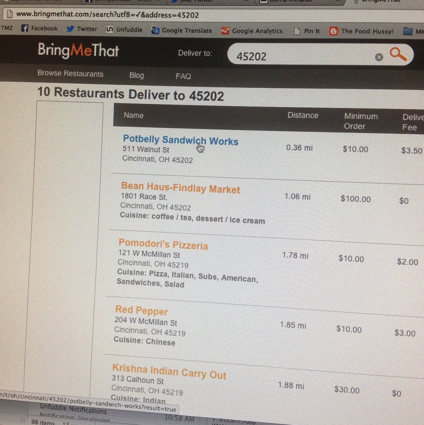 Restaurant Delivery The Food Hussy!