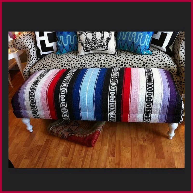 Dollar Store Crafter Use A Mexican Blanket And White Spray Paint To