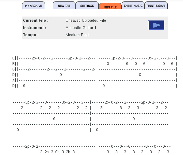 How to convert online guitar tabs to Midi to import into Guitar Pro/Tux