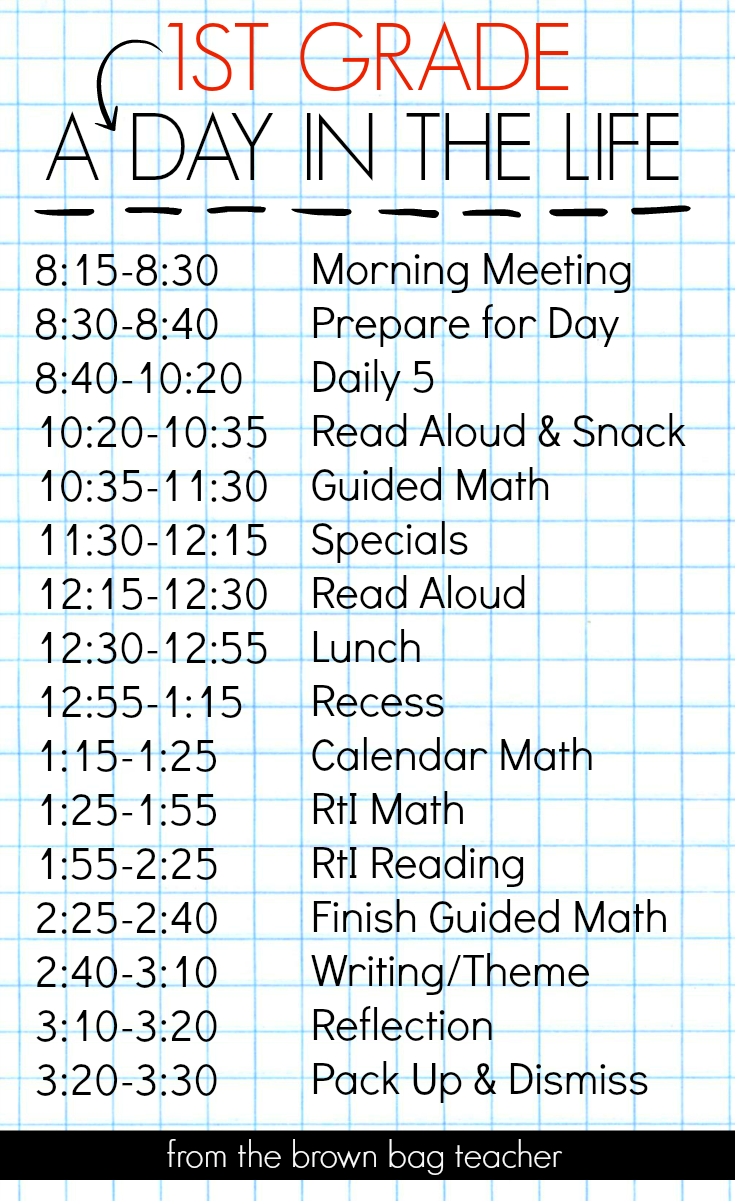 Teacher Schedule Chart