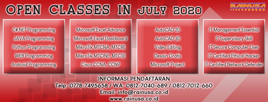 0812-7012-660 Rainusa Training Center Batam IT Training dan Kursus Komputer