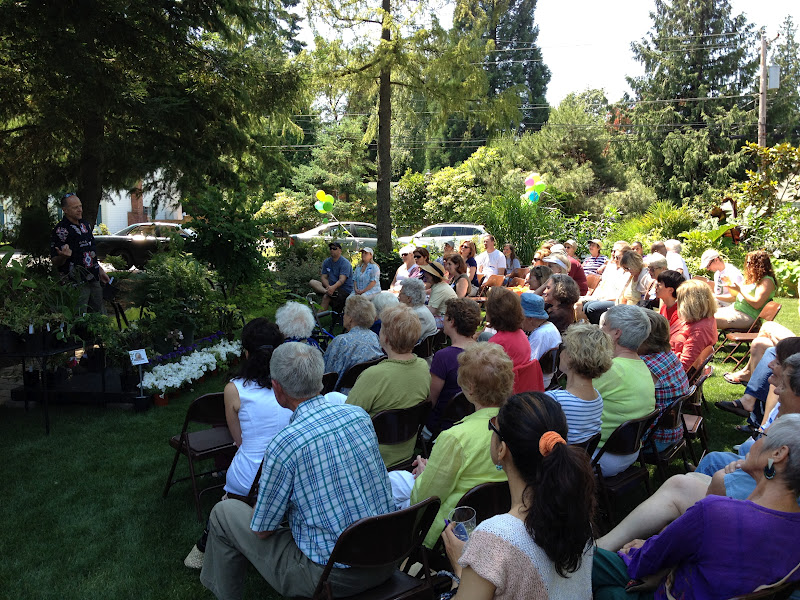 Three Dogs In A Garden