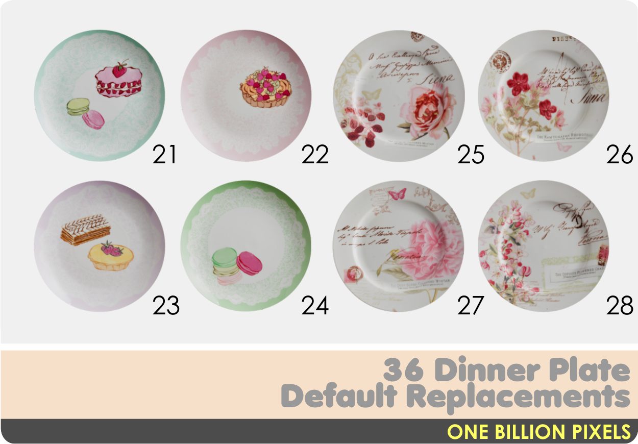 36 Dinner Plate Default Replacements One Billion Pixels
