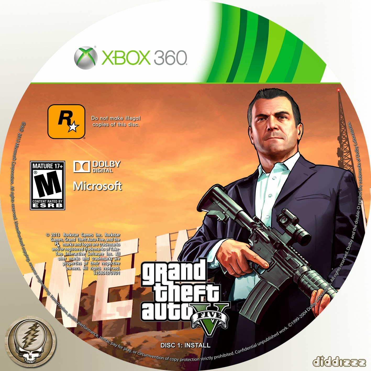 Label Grand Theft Auto GTA 5 Xbox 360 ~ Gamecover | Download de capas ...