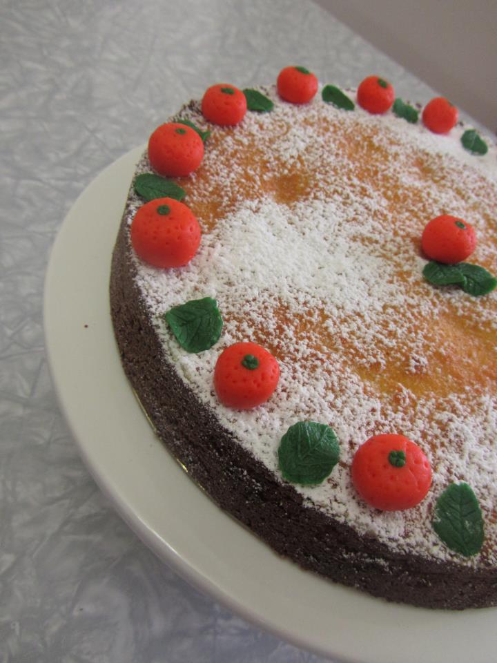 Kiwi Cakes Mandarin cake (Gluten free) with marzipan mandarins